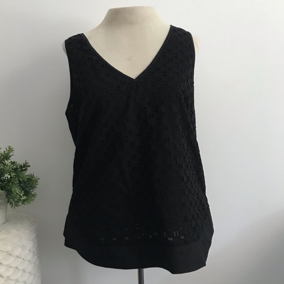 Tibi Kat Eyelet Sleeveless tank top Blouse - Picture 1 of 5